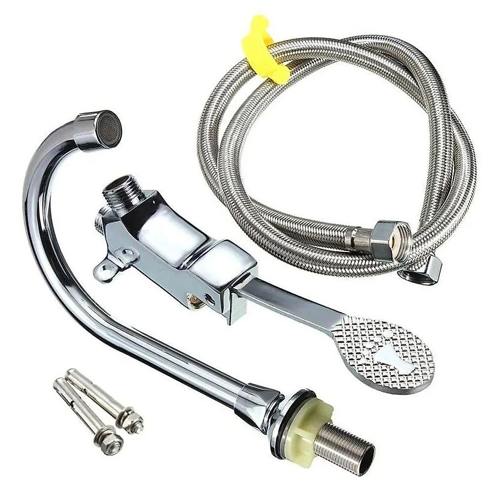 Kit 3 Torneiras com Válvula de Pedal BSL3090 Bica Móvel Cromado Prata AB Mídia