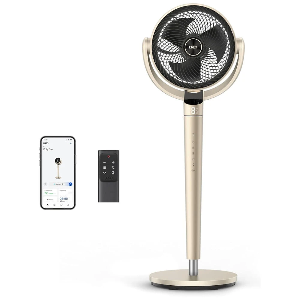 Ventilador de Pedestal com Omnidirecionais Silenciosos de 150°+120°, Alcance de 30 Metros, 9 Velocidades, 6 Modos e Temporizador de 12H, 110V, Dreo,