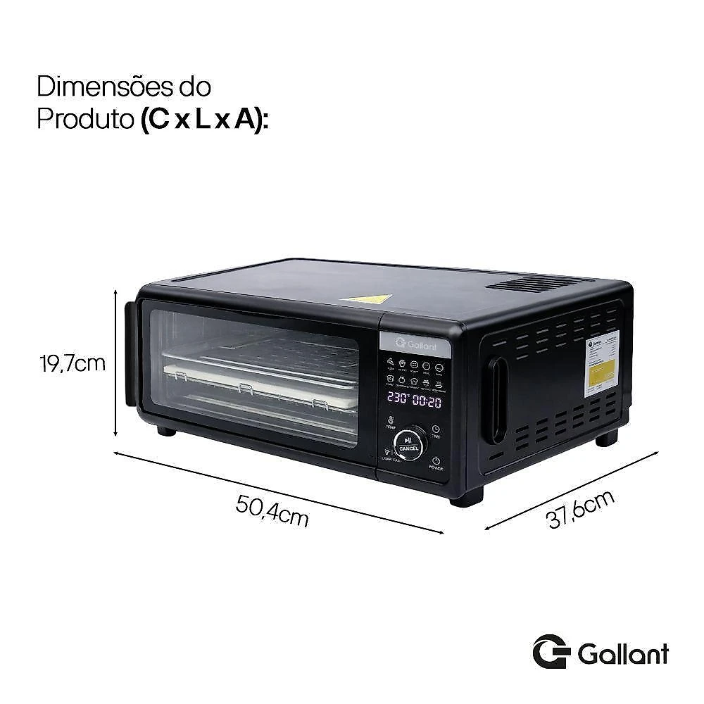 Air fryer forno pizza multioven 18,3l gallant gfe18 220v