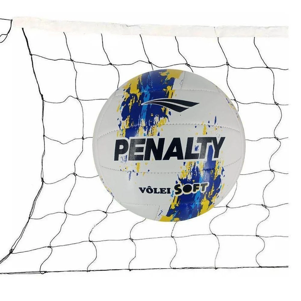 Kit Bola de Vôlei Soft X Xxiii com Rede 5 Metros Azul Penalty para Jogo e Treino