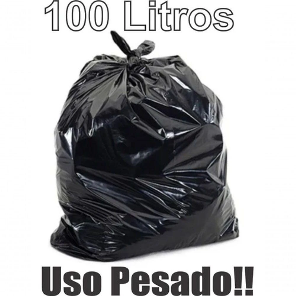 Saco de Lixo 100 Litros 5 kg Uso Pesado 0,12 para Restaurantes e Lixos Grandes Higipack