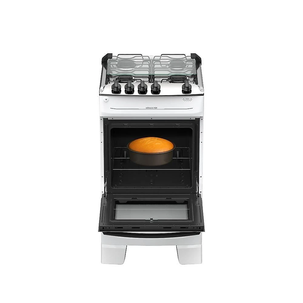 Fogão 4 Bocas Atlas Mônaco Top Mesa De Inox A Gás Bivolt Branco