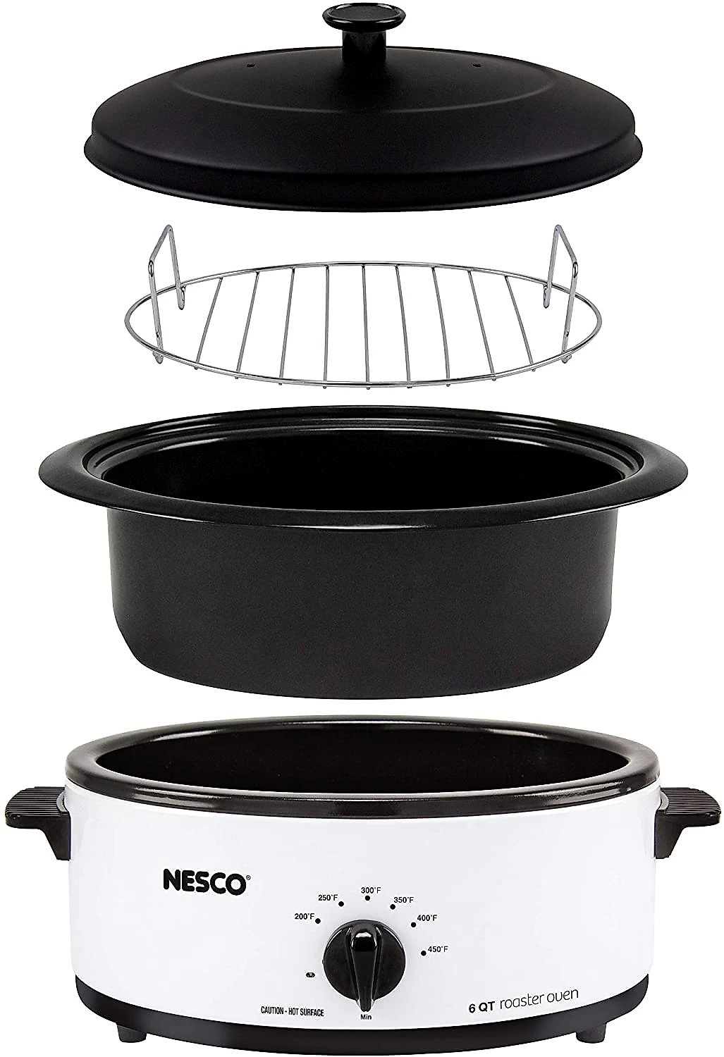 Nesco 481614 Panela Elétrica Multifuncional 6L Aço I noxidável com Controle de Temperatura 110V750W Branca