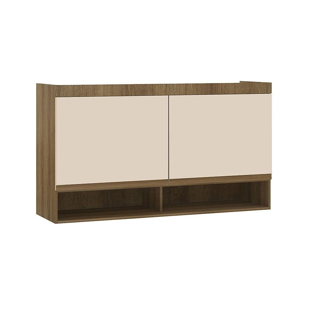 Armário Aéreo Maleiro Modulado 2 Pts 145cm Veneza Luciane Mó Avelã Pf/arenas Pf