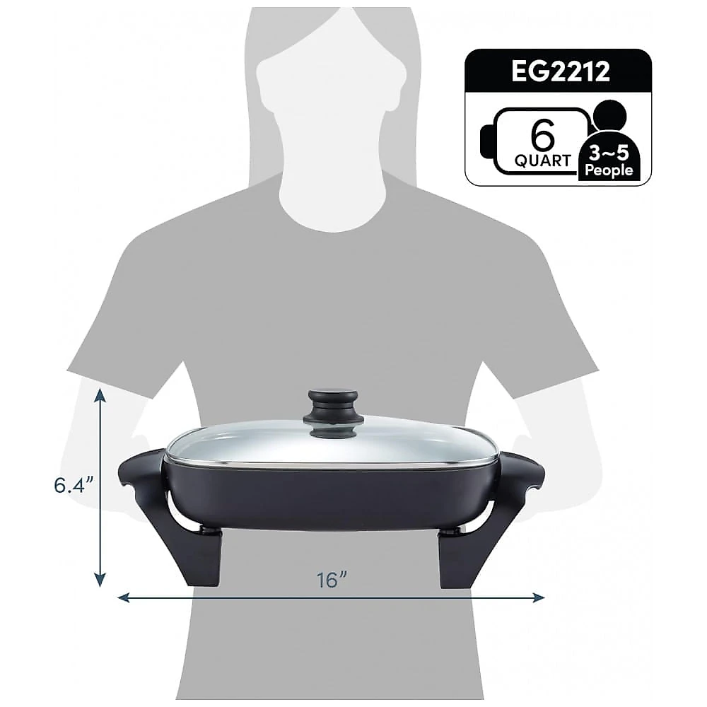 Chapa elétrica Elite Gourmet EG2212X cerâmica Ceralast PFAS Free 30 x 30 cm, 1200W, cinza escuro, 110V