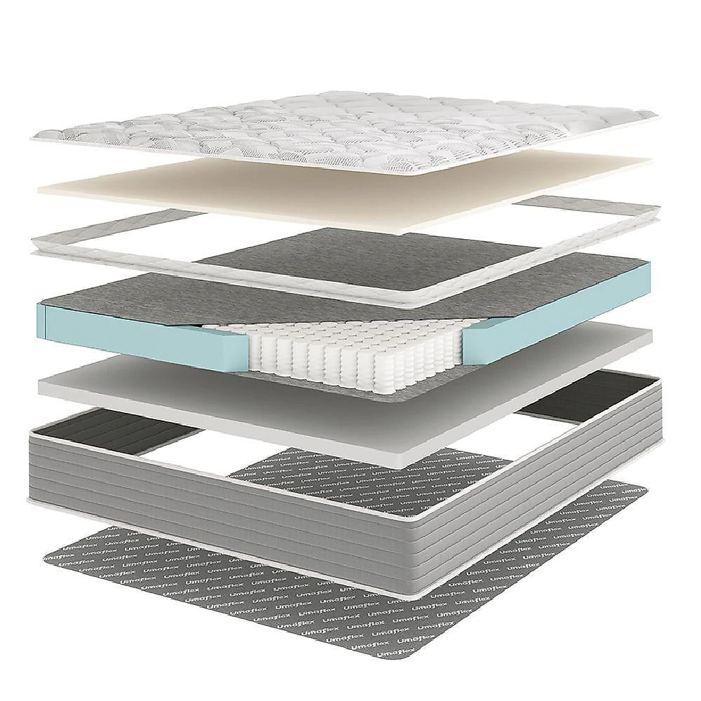 Cama Box Baú Casal Molas Ensacadas Pillow Top 138x188x66cm Martino Cinza Umaflex Cinza