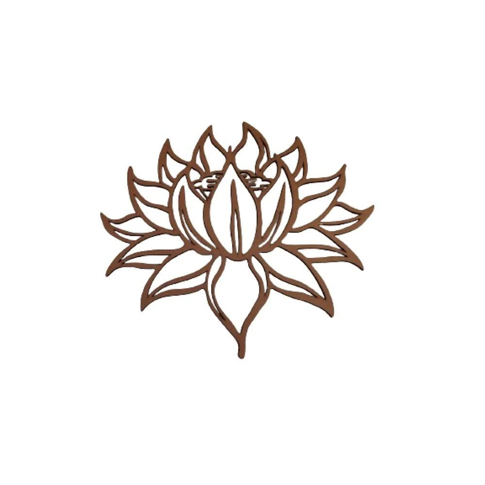 Mandala Decorativa Flor de Lotus em MDF Natural para Artesanato e Pintura Trovarelli Móveis
