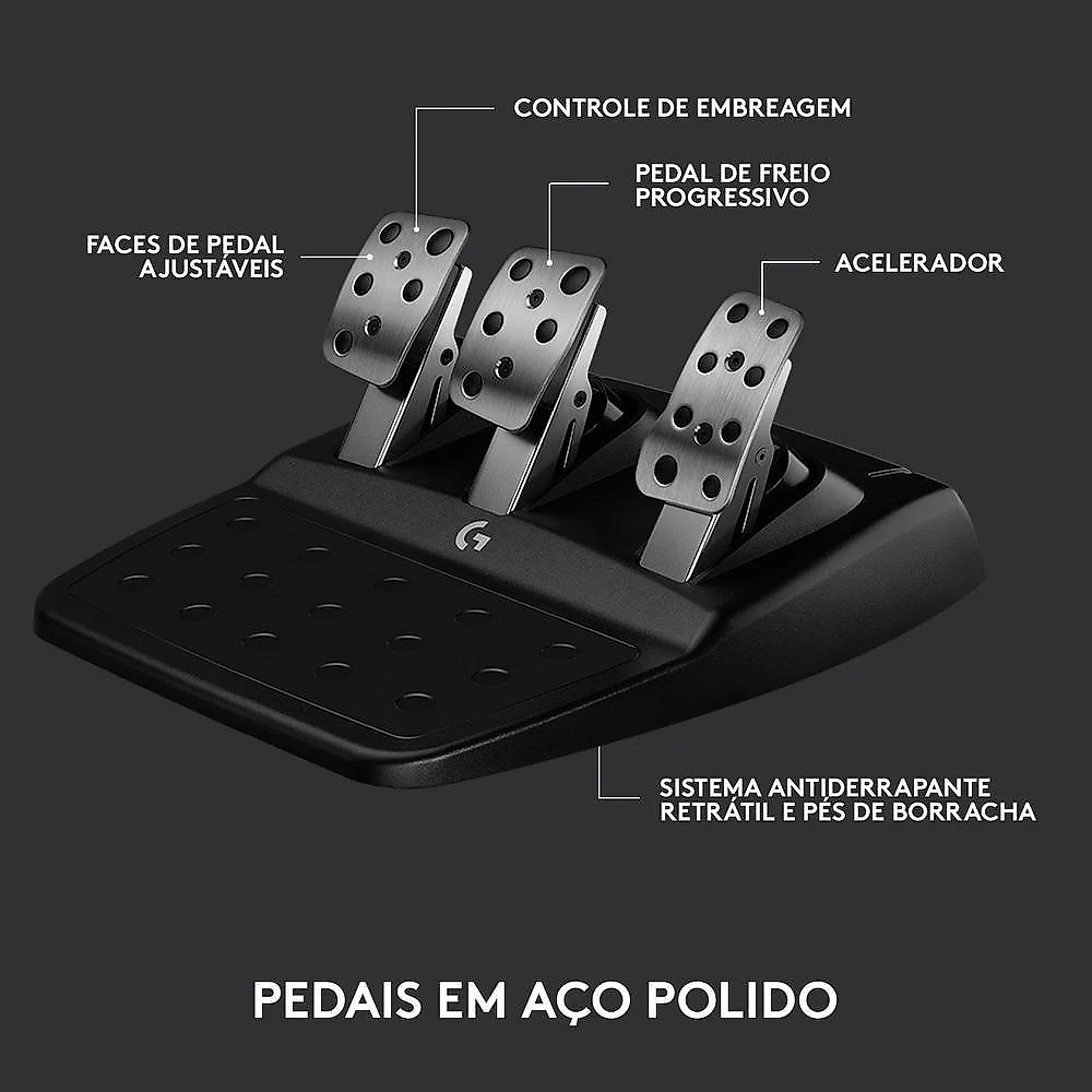 Volante Logitech G923 para PS5, PS4 e PC com Force Feedback TRUEFORCE, Pedais Responsivos, Launch Control - 941-000148