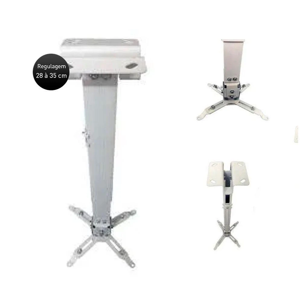 Suporte Universal para Projetor de Teto Techlumens PCS28 com Regulagem Extensora 28 a 35 cm Branco
