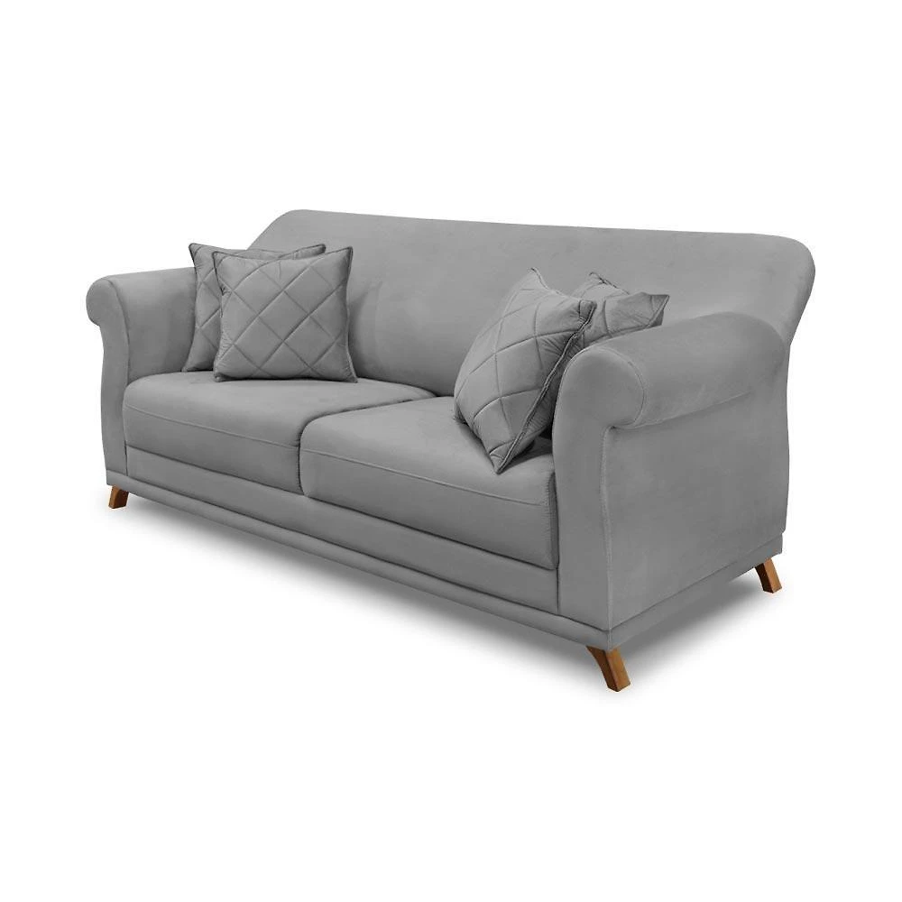 Sofá Armstrong 2 Lugares 160cm Decorativo Veludo Cinza G63 Gran Belo
