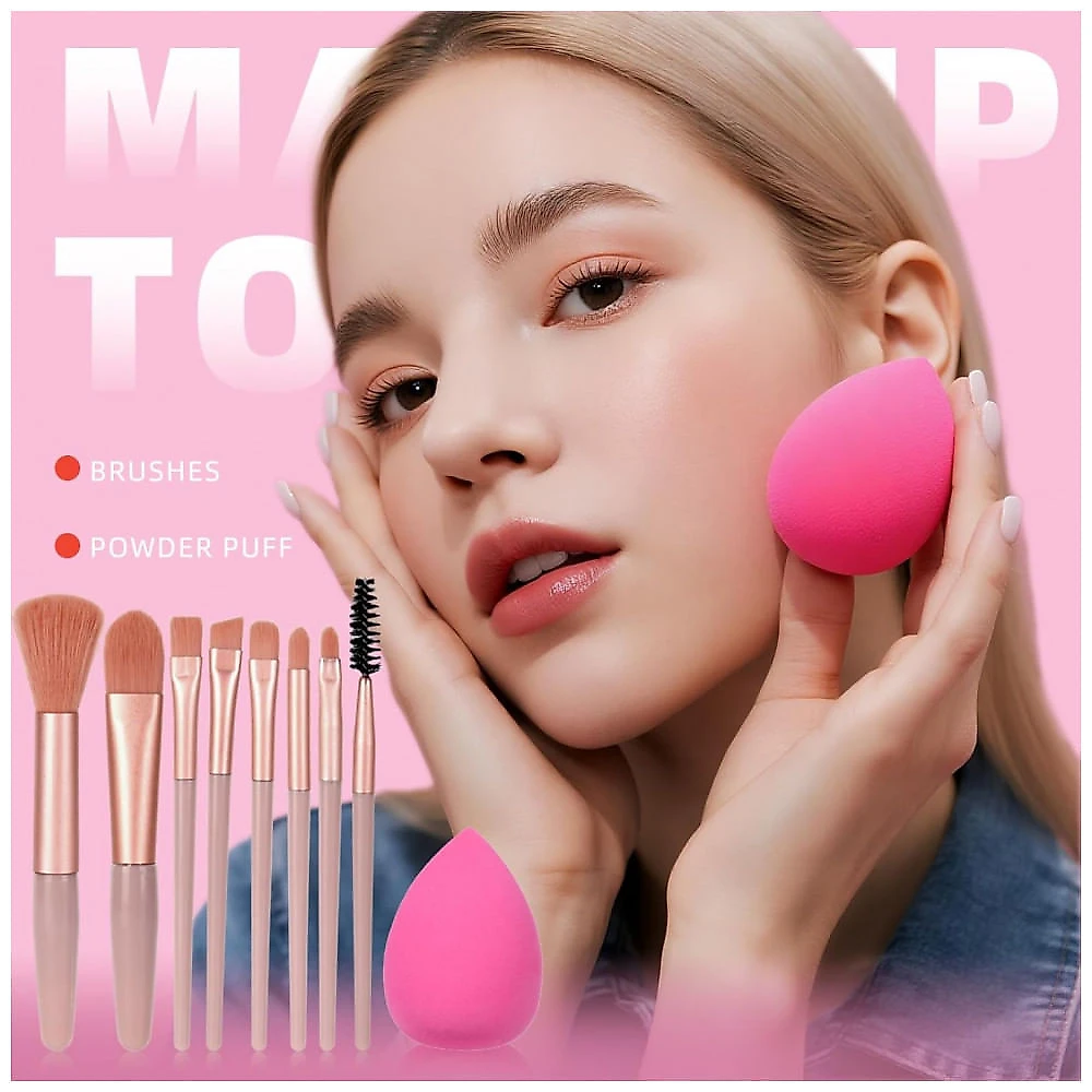 Kit Maquiagem Completo KAVCENT Paleta Sombras Batom Gloss Foundation Líquida Corretivo Máscara Delineador Pincéis para Teens e Mulheres