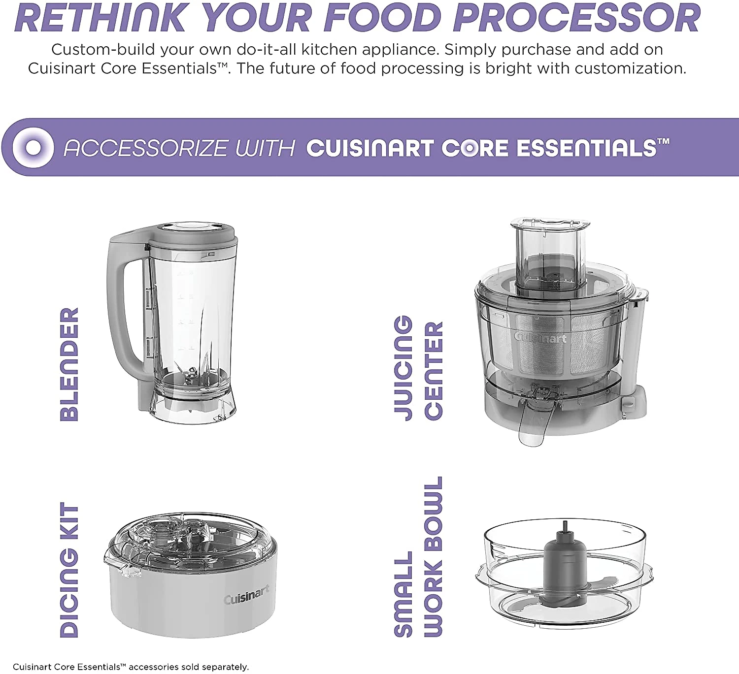 Cuisinart FP130 Processador de Alimentos Compacto 32L Aço Inox 110V Branco