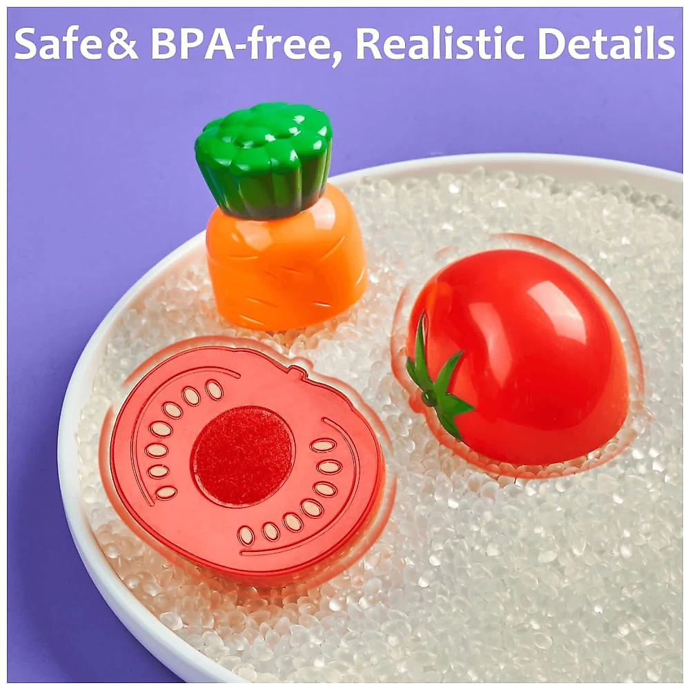 Comida de Brinquedo 78 Peças Com Sacola – Kit Cozinha Infantil Com Frutas, Legumes E Pizza.Laugigle.