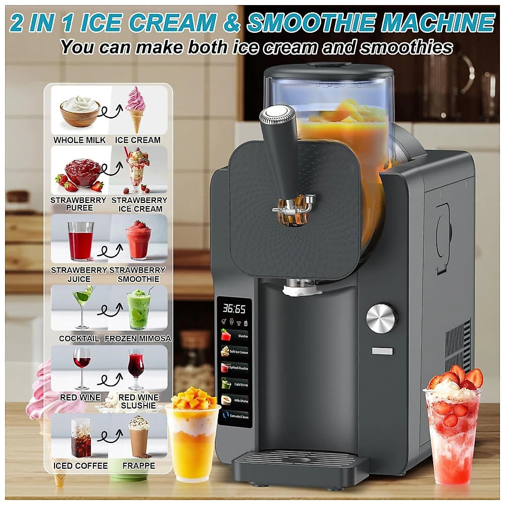 Máquina de Raspadinha, Máquina de Frozen para Casa, Máquina de Margarita com 2,6 Litros e 70 oz com 6 Programas Pré-Definidos para Sorvete