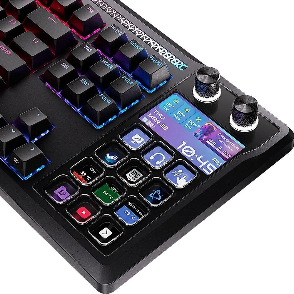 Teclado Mecânico Gamer Corsair Galleon 100 SD, Tela Stream Deck, RGB, Switch Corsair MLX Pulse, Preto - CH-912A31I-NA