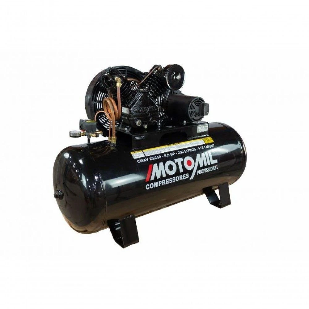 Compressor Profissional Motomil CMav-20-250 175PSI 5HP 566L-h 220V