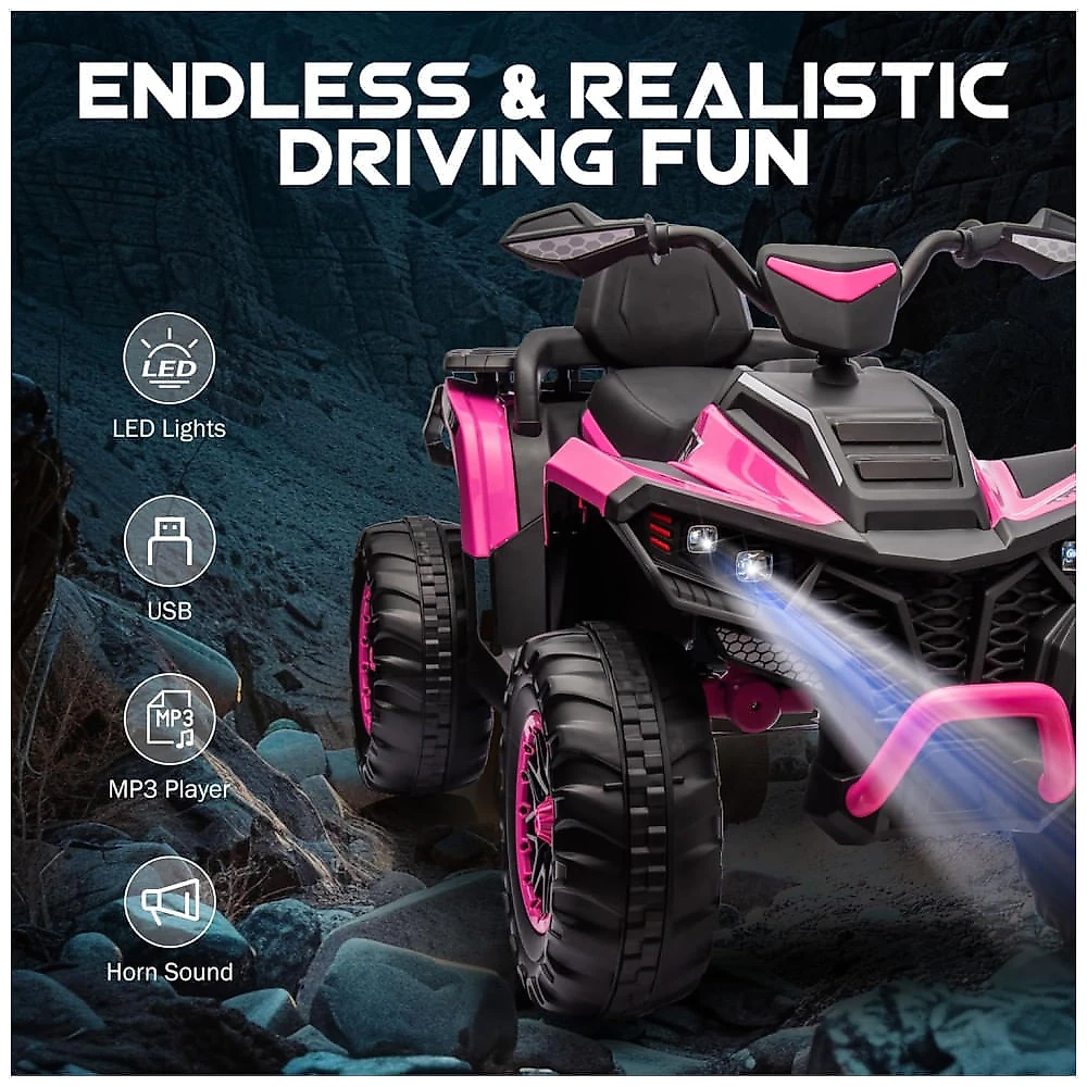 ATV Elétrico JoyRydz 24V Para Crianças 3+ – 2 Lugares, 9,6 Km/h, Luzes LED E Marcha Ré