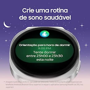 Smartwatch Samsung Galaxy Watch8 44mm LTE Tela Cristal Safira GPS Grafite