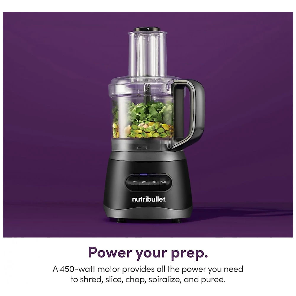 Processador de Alimentos para Até 7 Xícaras com Acessórios Nutribullet NBP50100, 110V 450W, Preto