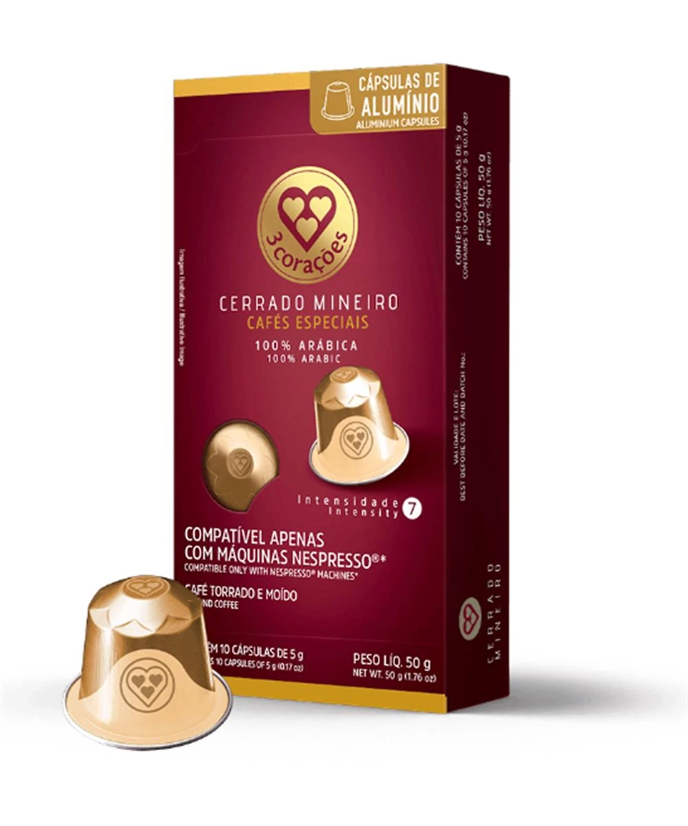 Cápsula de Café Compatíveis Nespresso 3 Corações Cerrado Mineiro