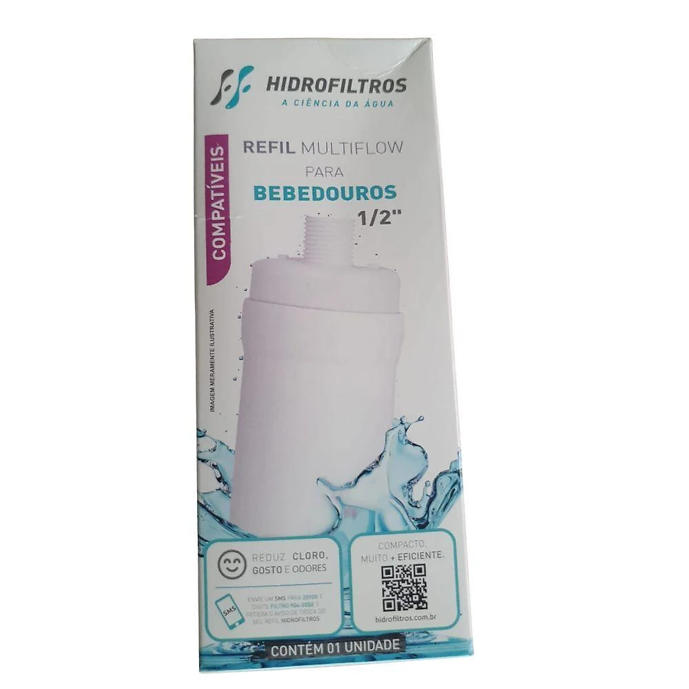 Refil para Filtro Multiflow Hidrofiltros P- Bebedouro Geladeira Purificador Carvão Ativado 1-2 Pol