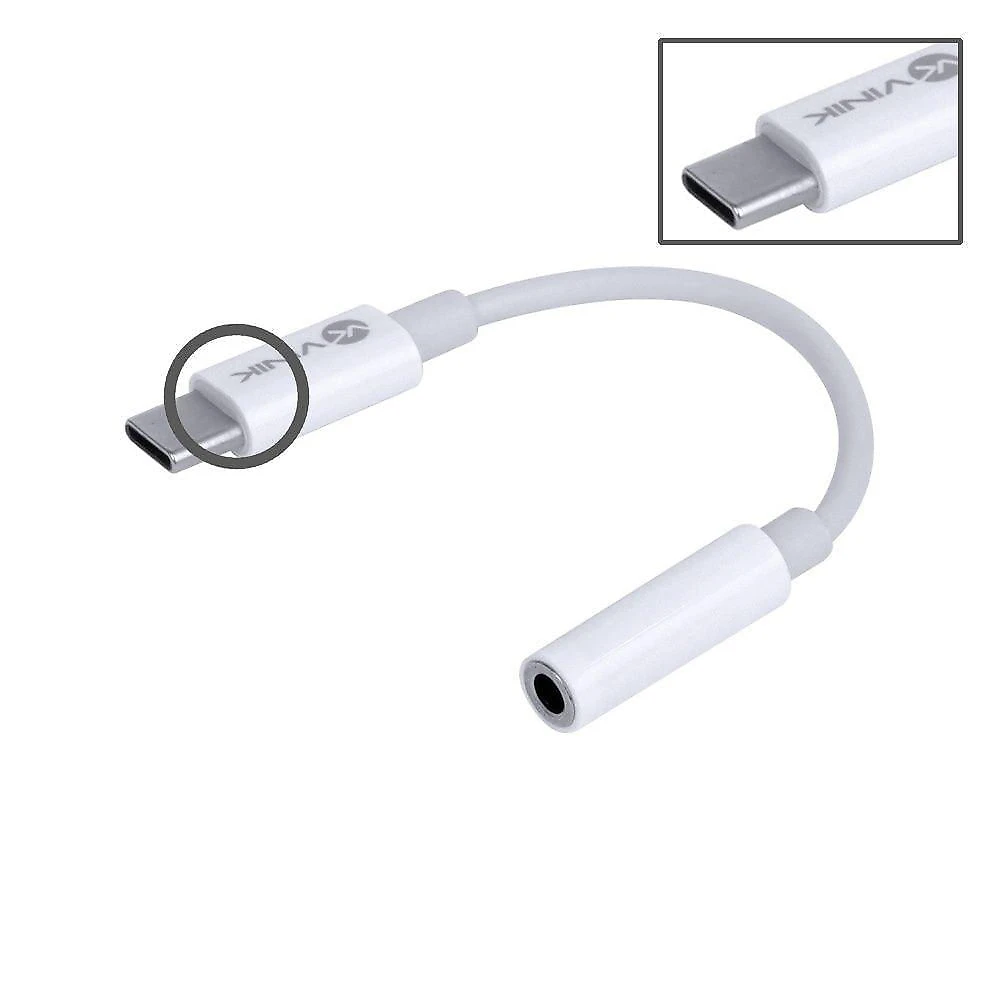 Adaptador de Fone de Ouvido USB Tipo C para P2 3.5mm Branco Vinik