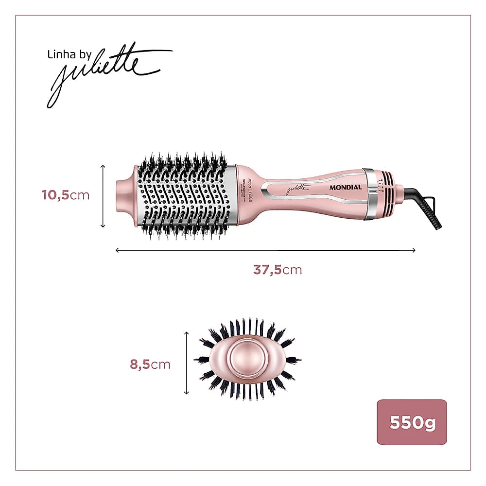 Escova Secadora By Juliette Mondial Golden Rose 1200W Bivolt - ES-JU-01 ESCOVA SECADORA ES-JU-01 BIVOLT