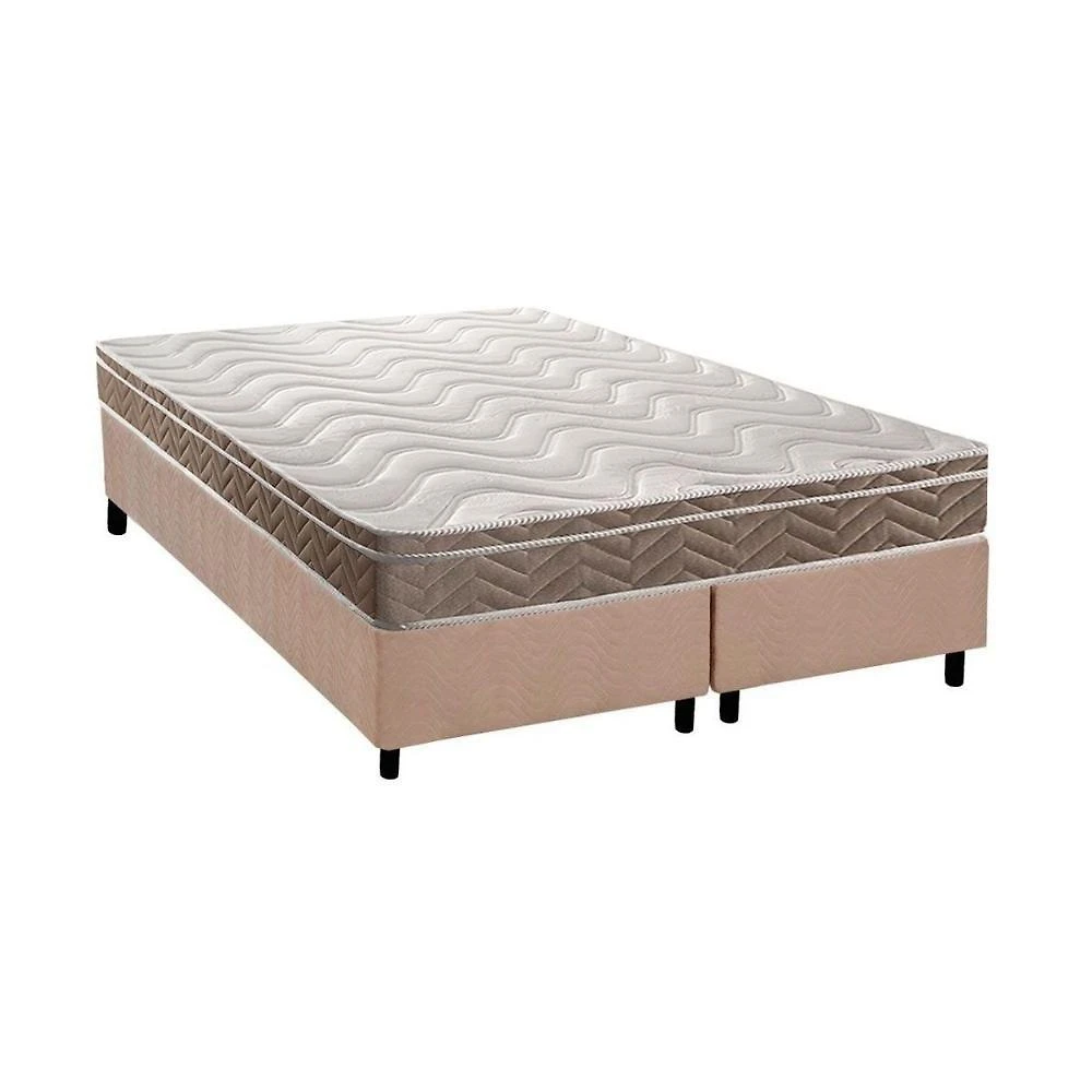 Conjunto Box King: Colchão Espuma Paropas D33 Anatômico Confort Ultra Firme + Base Crc Suede Clean (193x203)