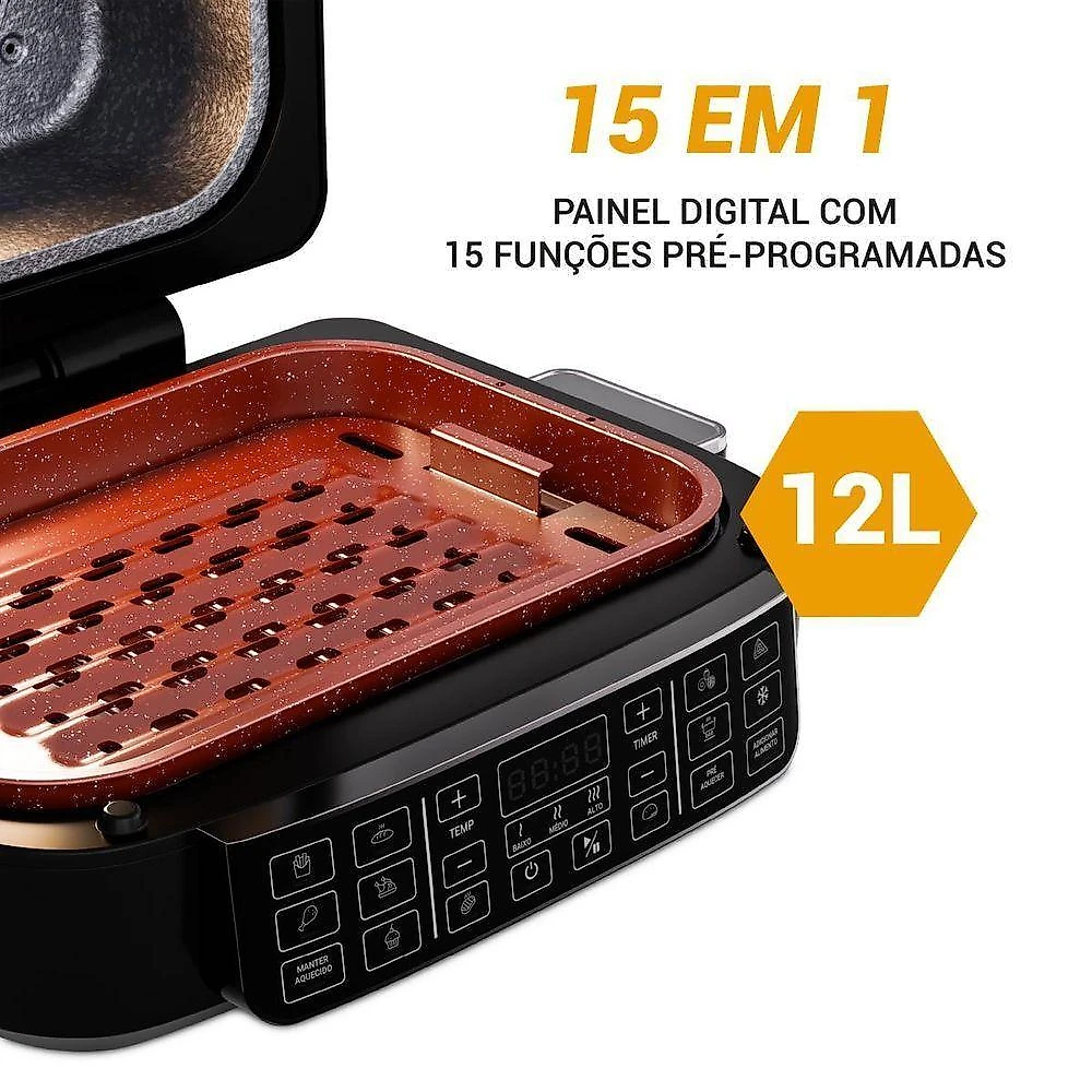 Air Fryer sem Óleo Philco PAF12A 12L 1800W Maxx Grill Redstone 110V