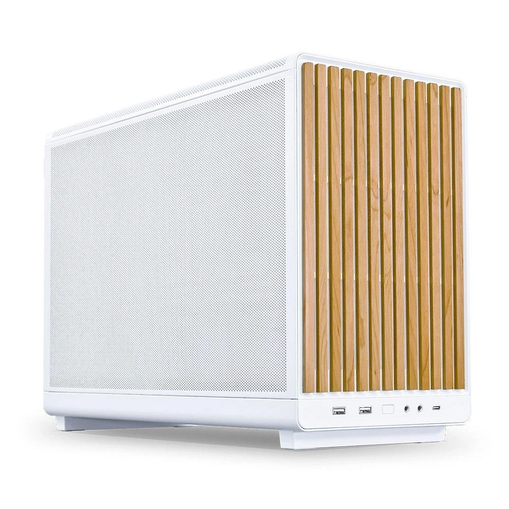 Gabinete Gamer Lian Li A3-mATX Wood Edition, Mini Tower, mATX, Madeira Frontal, Mesh Lateral, Sem FANs, Branco - A3-MATX-WD BRANCO