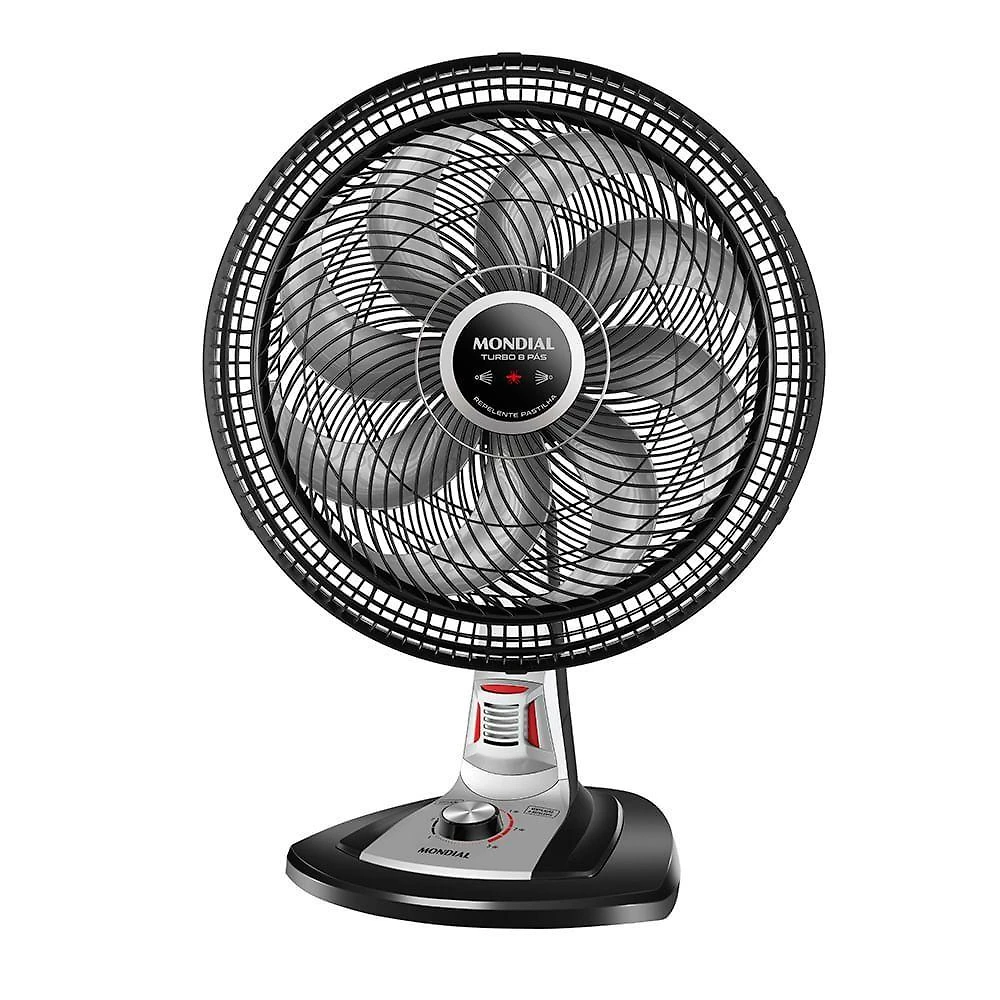 Ventilador De Mesa Mondial Turbo 8 Pás 40 Cm Repelente Pastilha Vtx-40-8p-rp Vent 40cm-127v-preto/prata