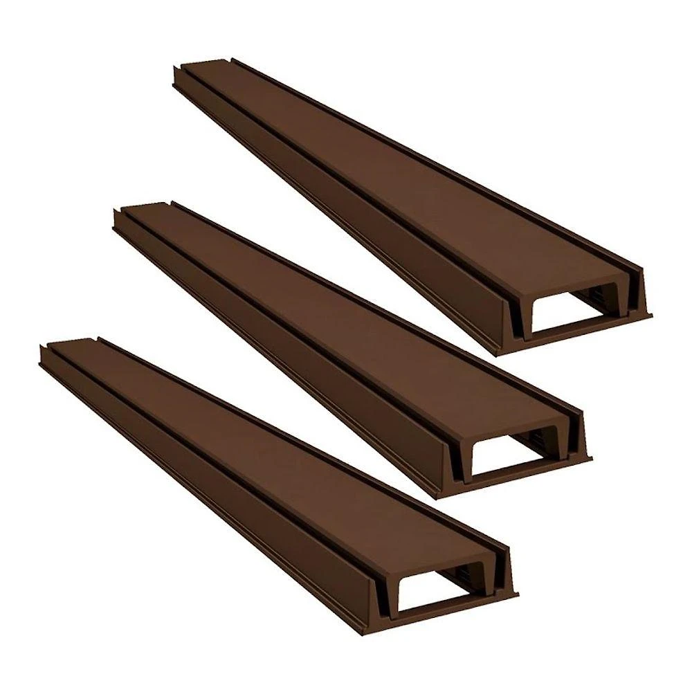 Kit 3 Grelha Linear Invisível com Caixilho 100x8cm Marrom GDA