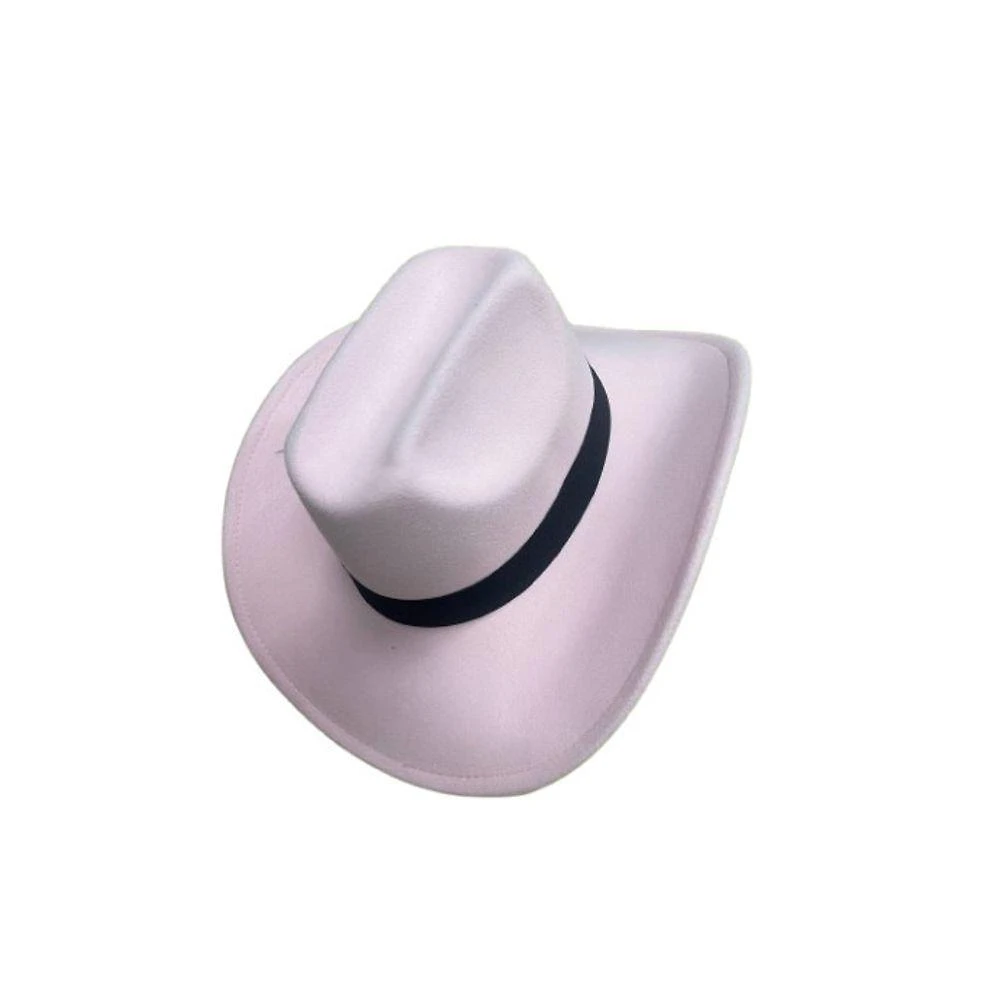 Chapéu de Cowboy OEM Estilo Vaqueiro Ocidental Vintage em Algodão e Poliéster 58cm Rosa Unissex