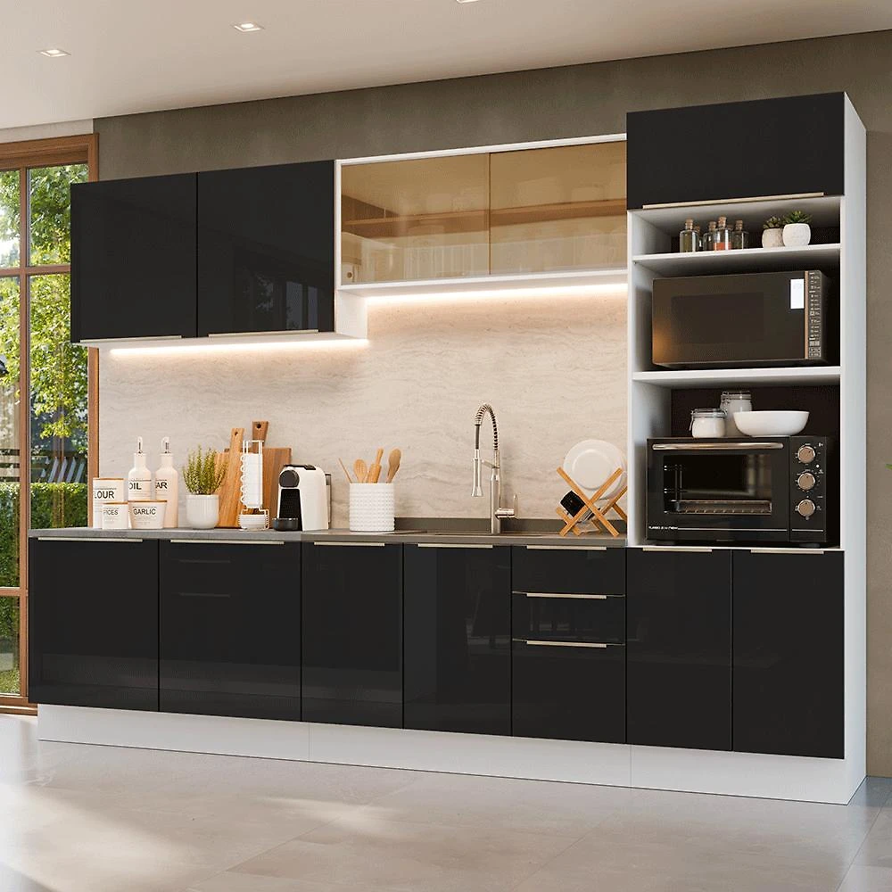 Armário de Cozinha Completa 310 cm  Lux Madesa 03