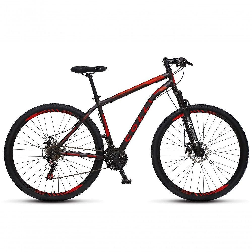 Bicicleta Athena Aro 29 Em Aço Com 21 Marchas Colli Preto Fosco-vermelho
