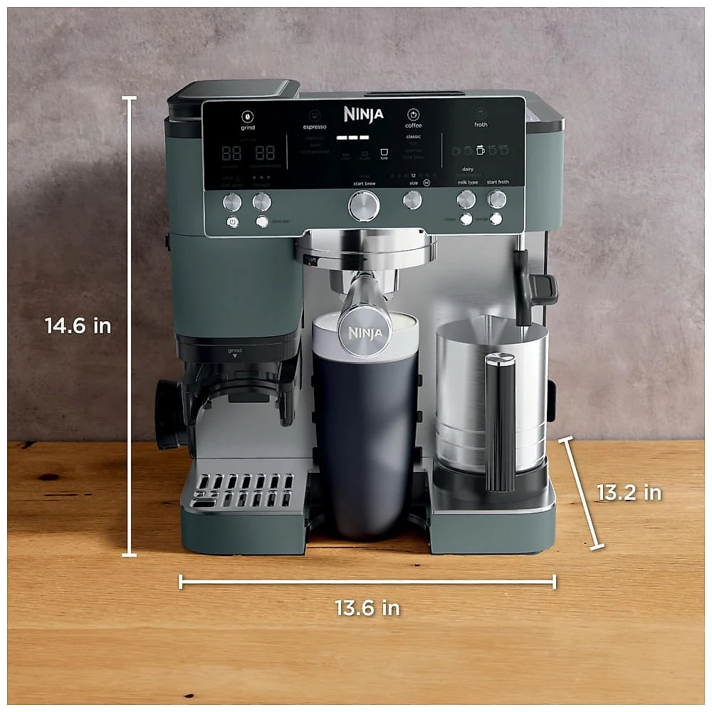 Cafeteira Ninja Luxe Café Premier Espresso, Drip e Cold Brew Moinho Integrado 1650W Verde