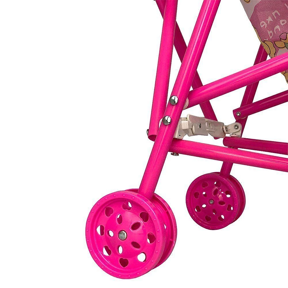 Carrinho de Boneca Dobrável para Menina Brinquedo Rosa Wellmix