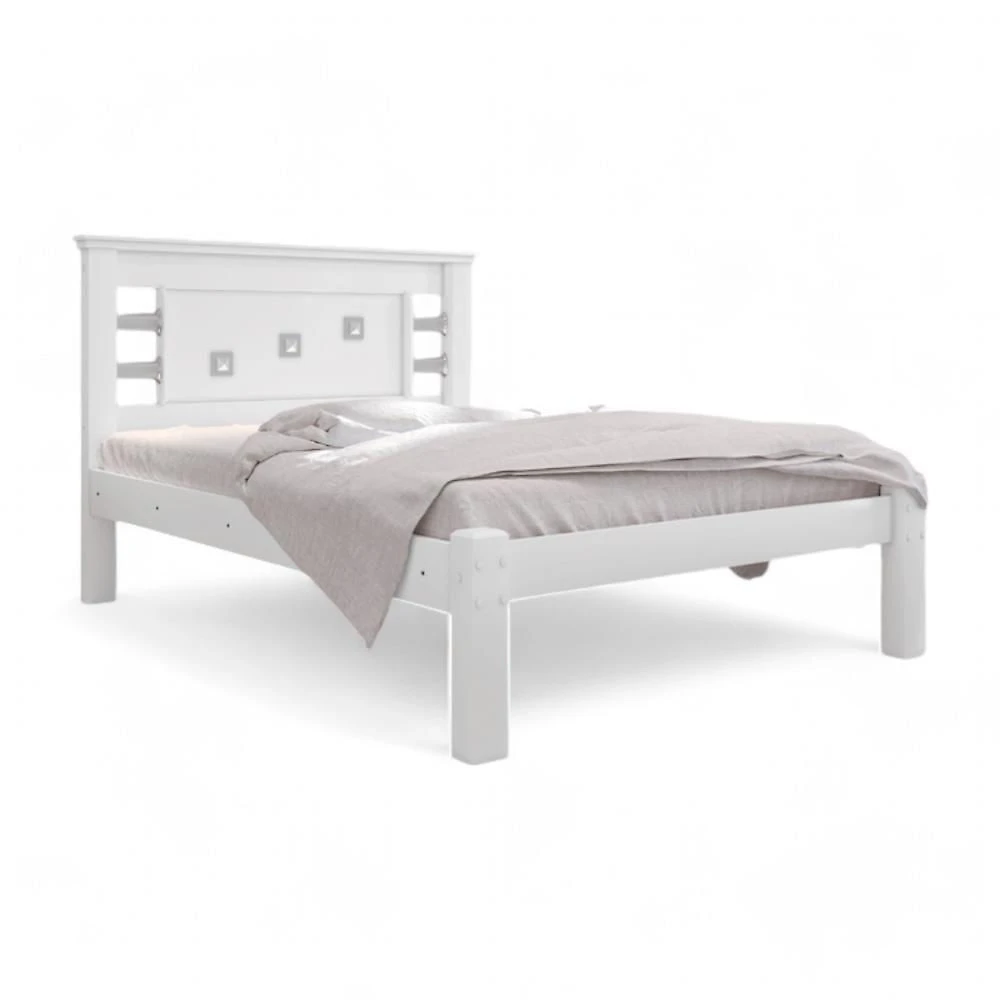 Cama Casal Com Detalhe De Luxo Cabeceira Lavínia Branca