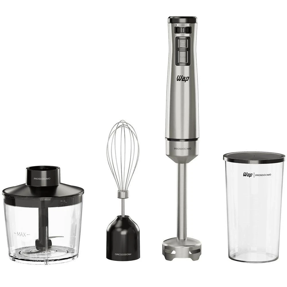 Mixer 3 em 1 WAP WM1 600W Velocidade Variavel Turbo Inox Prosdocimo Cinza 110V