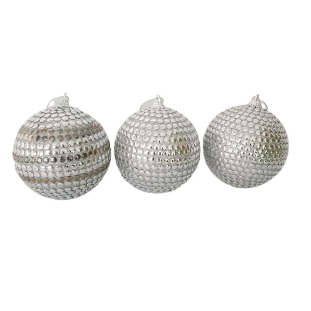Bolas De Natal Kit Com 3 Unid Prata