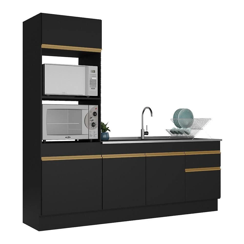 Armário De Cozinha Compacta 212cm Multimóveis V2113/dourado