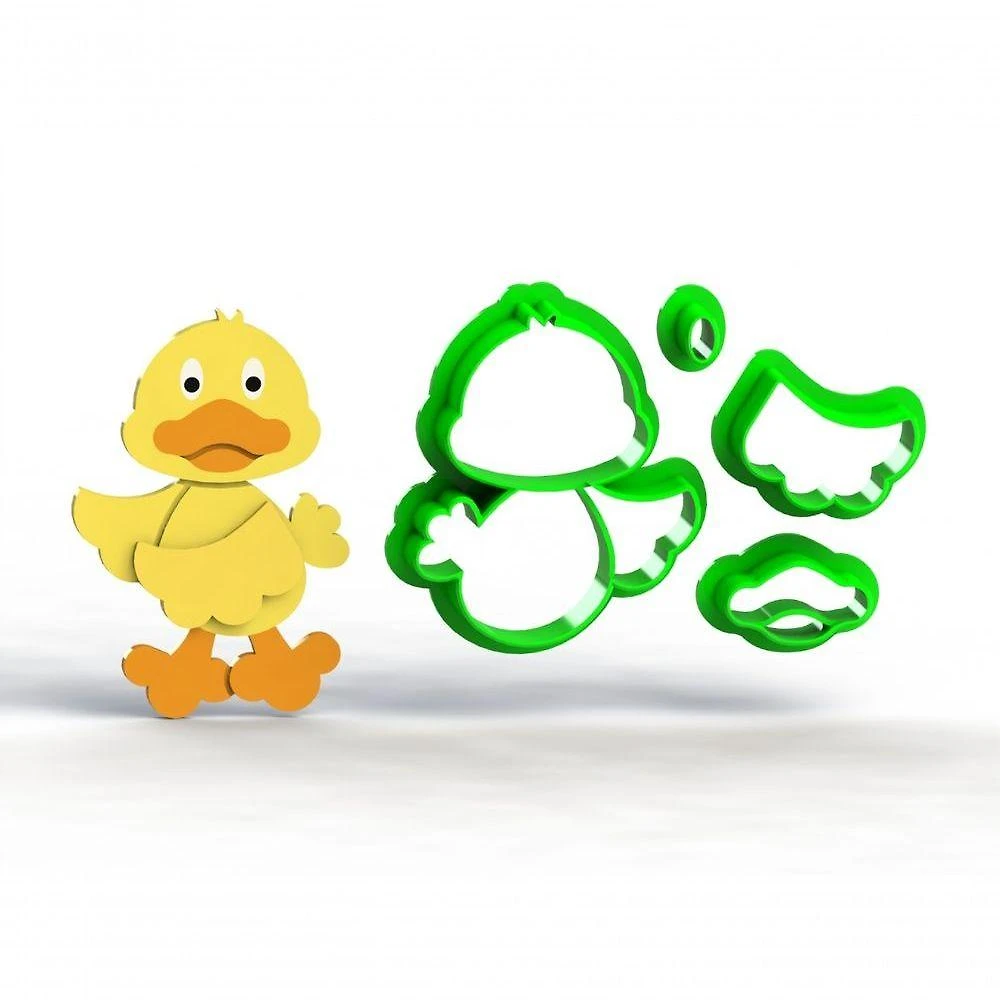 Cortador Patinho Modular Plástico PLA 7CM Transparente 1 Unidade HB Formas e Cortadores