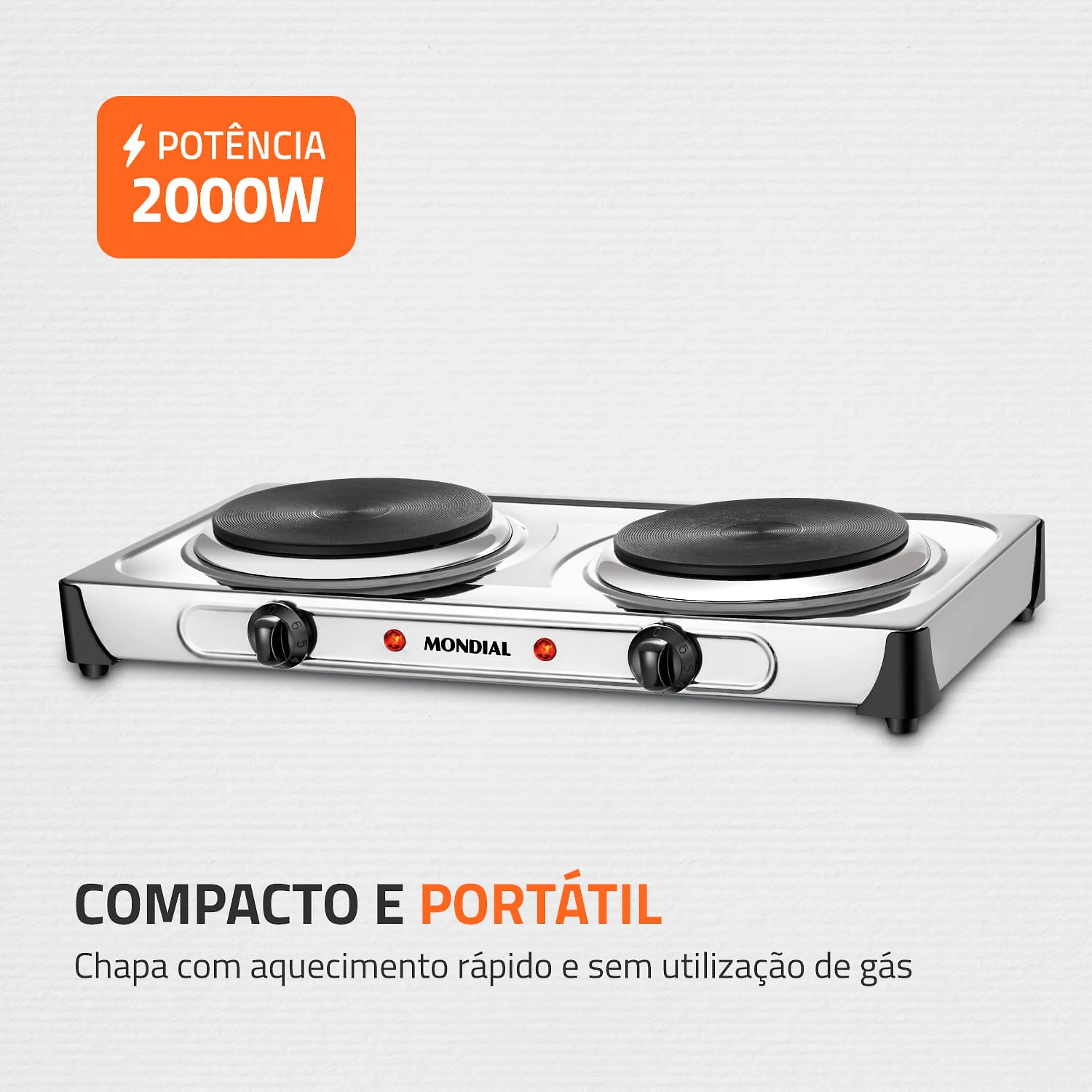 Miniatura Fogão Elétrico Mondial Fast Cook Dual FE-03 FOGÃO ELÉTRICO-127V-INOX