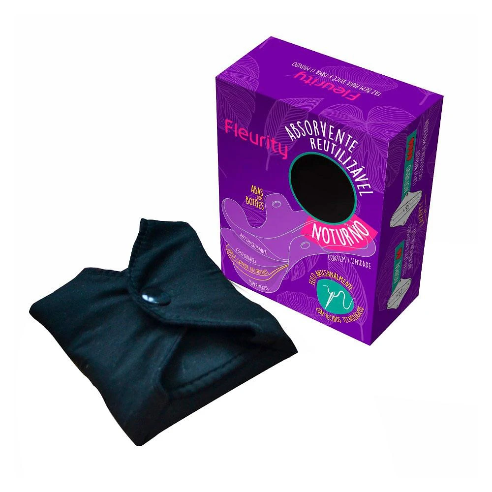 Absorvente reutilizável noturno fleurity