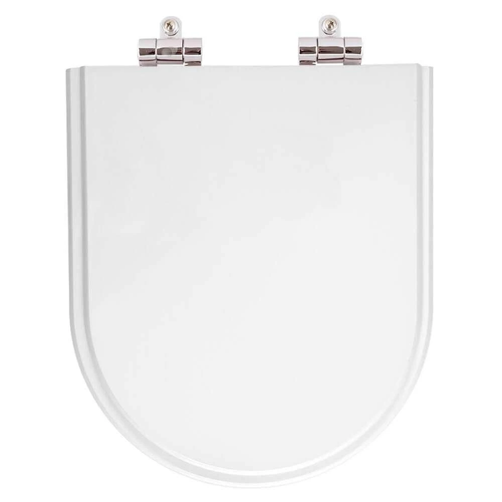 Assento Sanitário Vesúvio Alongado Resina Plástica Fechamento Suave Branco Pontto Lavabo 40CM