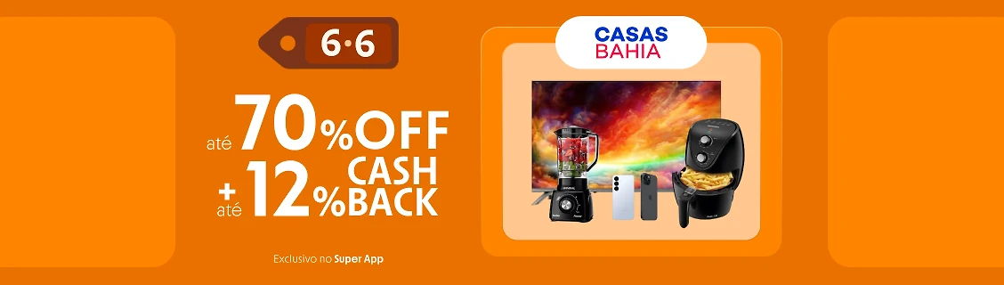 Casas Bahia com até 12% de cashback