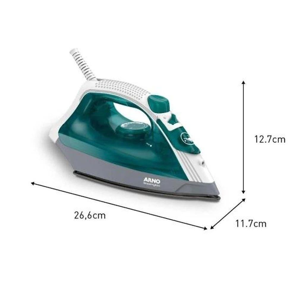 Ferro de Passar a Vapor Arno Steamgliss 1200W Base Antiaderente Azul 110V
