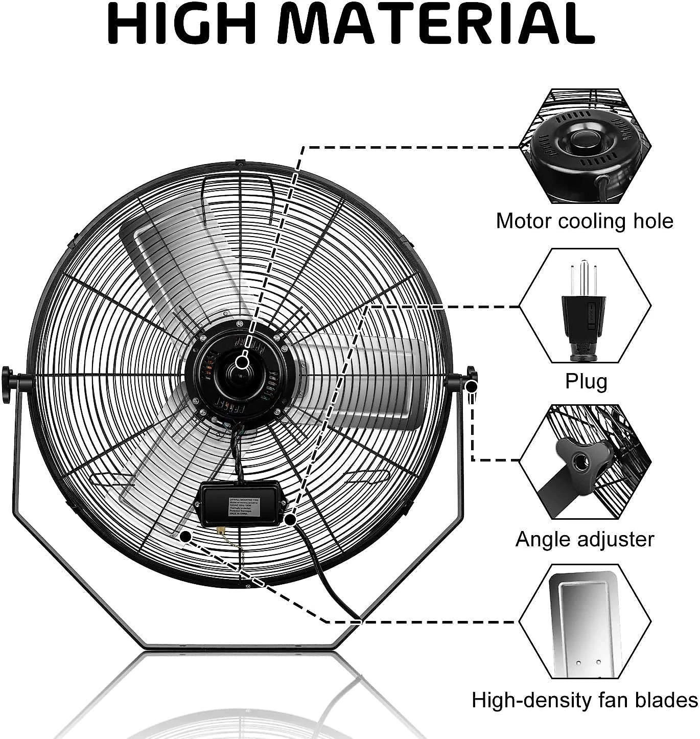 Ventilador Simple Deluxe Industrial 61cm 3 Velocidades CFM 4800 Preto 110V