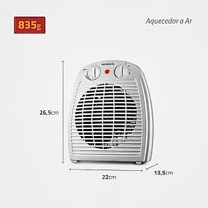 Aquecedor de Ambiente Mondial A-08 com Controle de Temperatura - Cinza 110V