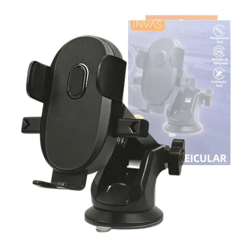 Suporte Veicular Celular Giro 360 Com Trava